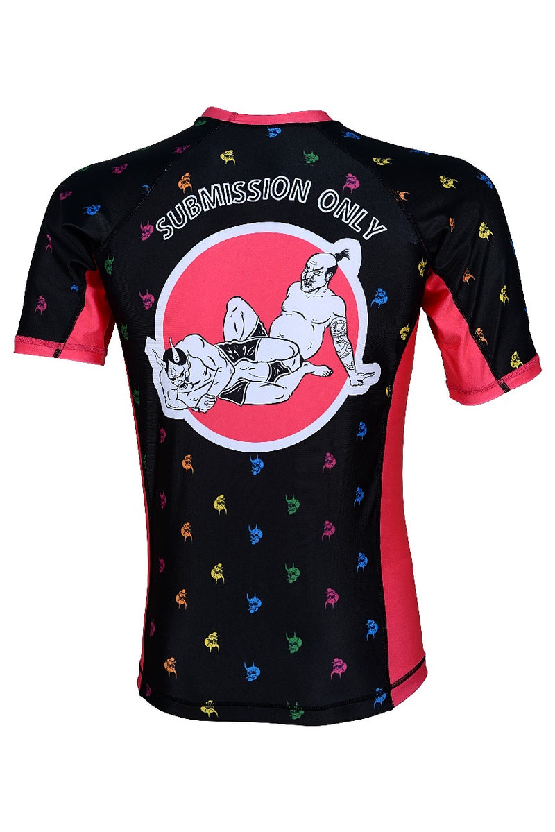 Oni “Finisher” Black Short Sleeve Rash Guard – Lower Body Submission Edition