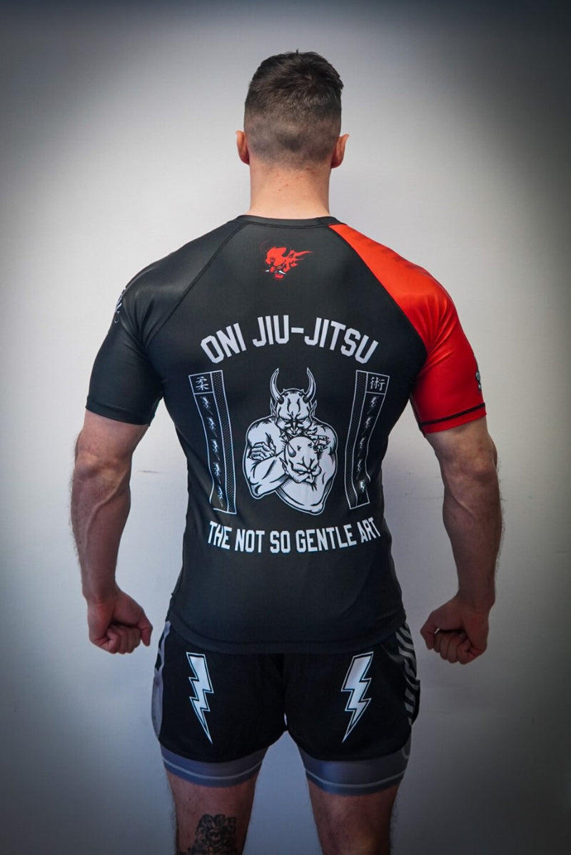 Oni "B-Evil" Black Ranked Short Sleeve Rash Guard