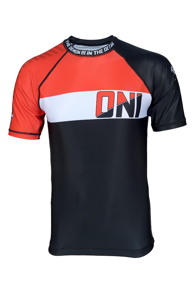 Oni "B-Evil" Black Ranked Short Sleeve Rash Guard