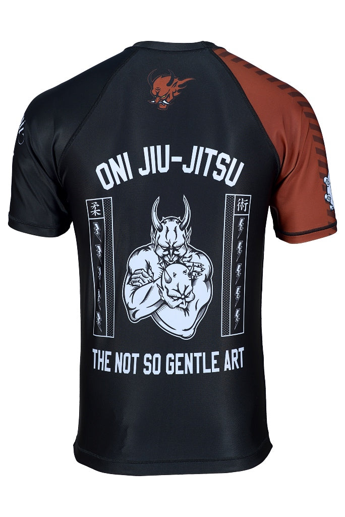 Oni "B-Evil" Brown Ranked Short Sleeve Rash Guard