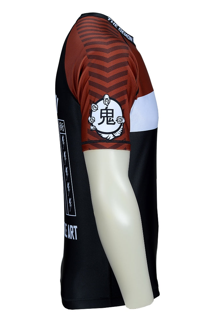 Oni "B-Evil" Brown Ranked Short Sleeve Rash Guard