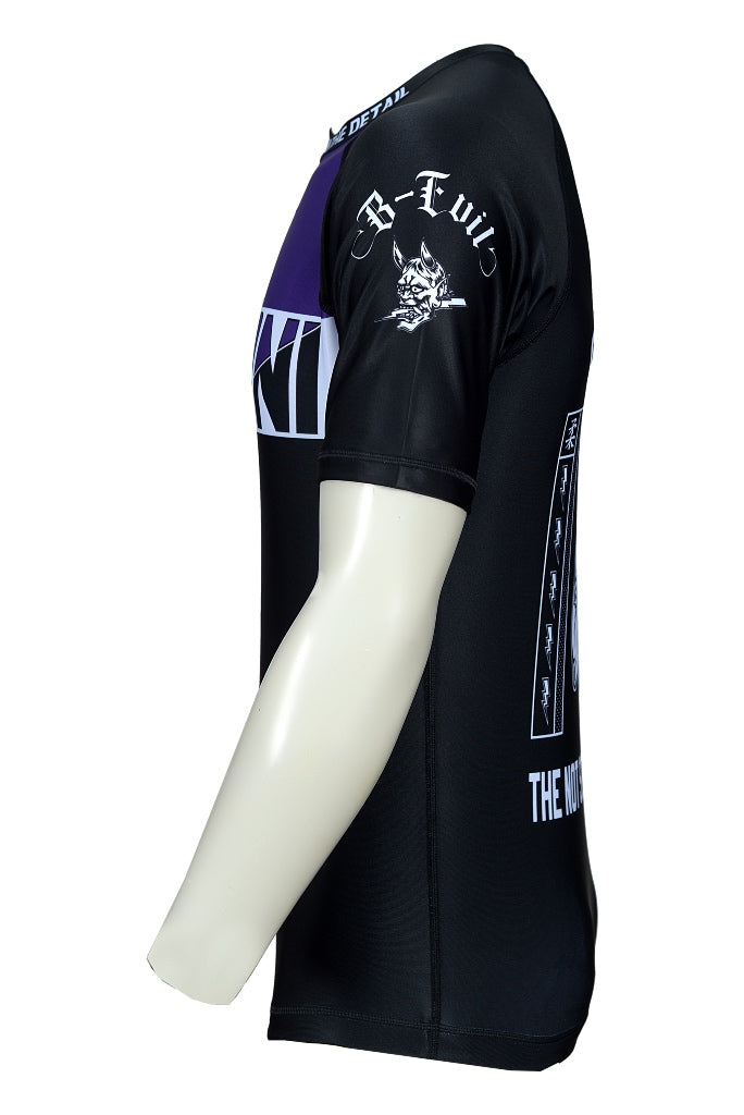 Oni "B-Evil" Purple Ranked Short Sleeve Rash Guard