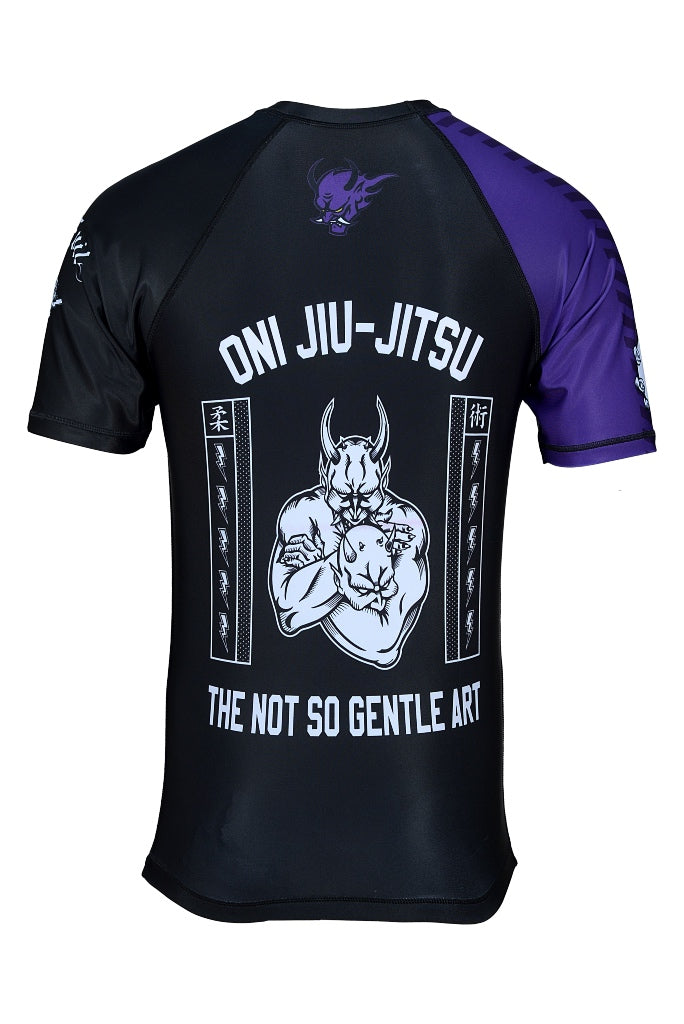 Oni "B-Evil" Purple Ranked Short Sleeve Rash Guard