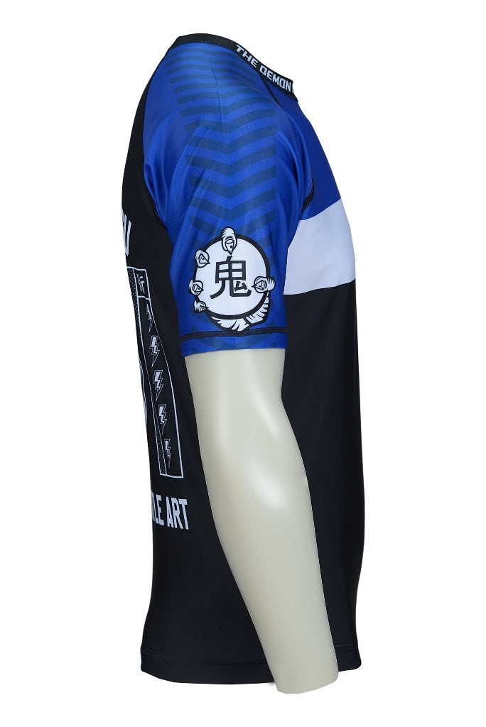 Oni "B-Evil" Blue Ranked Short Sleeve Rash Guard