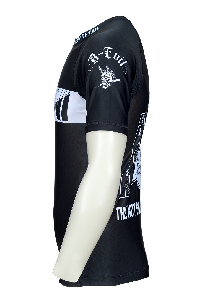 Oni "B-Evil" White Ranked Short Sleeve Rash Guard